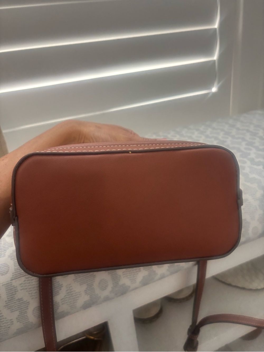 Mango Woven Straw Crossbody Bag with Brown Leather Trim - Picture 3 of 4